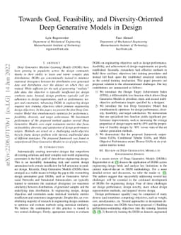 Towards Goal, Feasibility, and Diversity-Oriented Deep Generative Models
  in Design