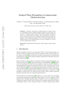 Surgical Phase Recognition in Laparoscopic Cholecystectomy