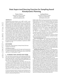 State Supervised Steering Function for Sampling-based Kinodynamic
  Planning