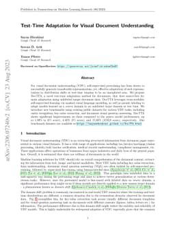 Test-Time Adaptation for Visual Document Understanding