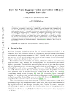 Born for Auto-Tagging: Faster and better with new objective functions