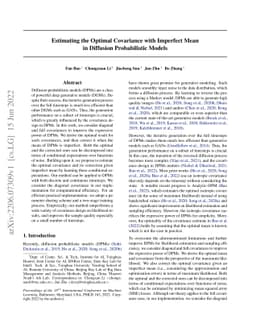 Estimating the Optimal Covariance with Imperfect Mean in Diffusion
  Probabilistic Models