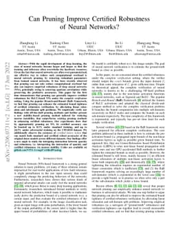 Can pruning improve certified robustness of neural networks?