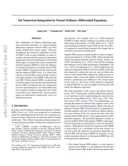 On Numerical Integration in Neural Ordinary Differential Equations