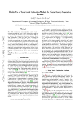 On the Use of Deep Mask Estimation Module for Neural Source Separation
  Systems