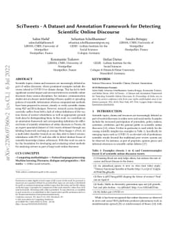 SciTweets -- A Dataset and Annotation Framework for Detecting Scientific
  Online Discourse