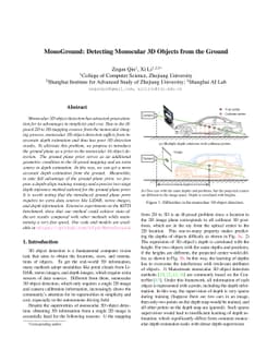 MonoGround: Detecting Monocular 3D Objects from the Ground