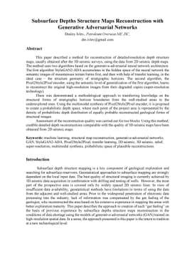 Subsurface Depths Structure Maps Reconstruction with Generative
  Adversarial Networks