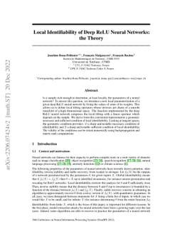 Local Identifiability of Deep ReLU Neural Networks: the Theory
