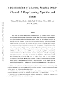 Blind Estimation of a Doubly Selective OFDM Channel: A Deep Learning
  Algorithm and Theory