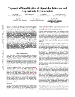 Topological Simplification of Signals for Inference and Approximate
  Reconstruction