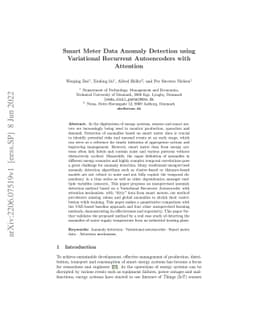 Smart Meter Data Anomaly Detection using Variational Recurrent
  Autoencoders with Attention