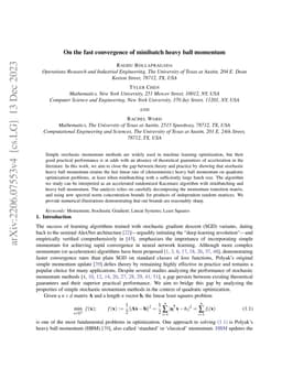 On the fast convergence of minibatch heavy ball momentum