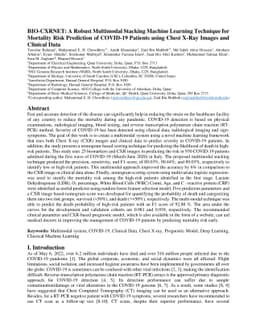 BIO-CXRNET: A Robust Multimodal Stacking Machine Learning Technique for
  Mortality Risk Prediction of COVID-19 Patients using Chest X-Ray Images and
  Clinical Data