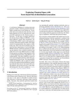 Exploring Chemical Space with Score-based Out-of-distribution Generation