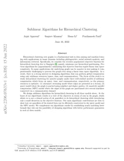 Sublinear Algorithms for Hierarchical Clustering