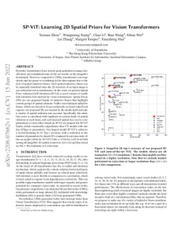 SP-ViT: Learning 2D Spatial Priors for Vision Transformers