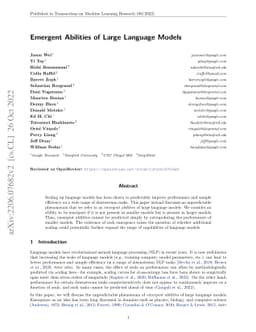 Emergent Abilities of Large Language Models