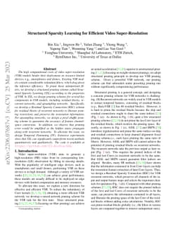 Structured Sparsity Learning for Efficient Video Super-Resolution