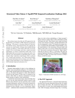 Structured Video Tokens @ Ego4D PNR Temporal Localization Challenge 2022