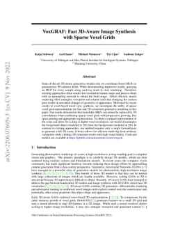 VoxGRAF: Fast 3D-Aware Image Synthesis with Sparse Voxel Grids
