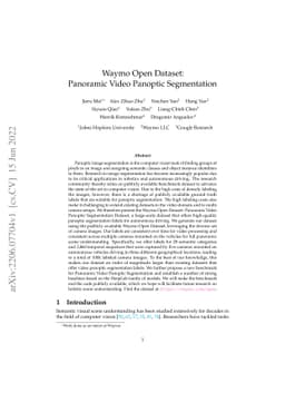 Waymo Open Dataset: Panoramic Video Panoptic Segmentation