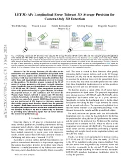 LET-3D-AP: Longitudinal Error Tolerant 3D Average Precision for
  Camera-Only 3D Detection