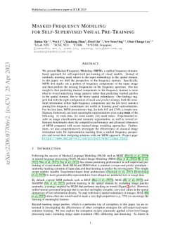 Masked Frequency Modeling for Self-Supervised Visual Pre-Training