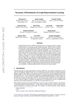 Taxonomy of Benchmarks in Graph Representation Learning