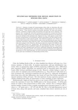 Multiscale methods for signal selection in single-cell data