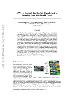 SAVi++: Towards End-to-End Object-Centric Learning from Real-World
  Videos