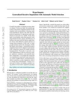 HyperImpute: Generalized Iterative Imputation with Automatic Model
  Selection