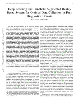 Deep Learning and Handheld Augmented Reality Based System for Optimal
  Data Collection in Fault Diagnostics Domain