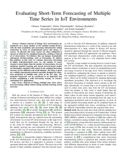 Evaluating Short-Term Forecasting of Multiple Time Series in IoT
  Environments
