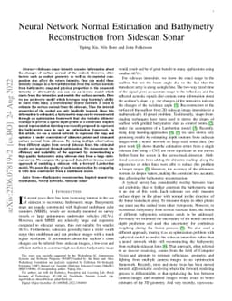 Neural Network Normal Estimation and Bathymetry Reconstruction from
  Sidescan Sonar
