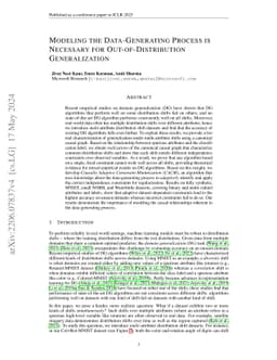 Modeling the Data-Generating Process is Necessary for
  Out-of-Distribution Generalization