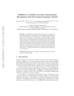 TOKEN is a MASK: Few-shot Named Entity Recognition with Pre-trained
  Language Models