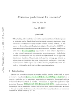 Conformal prediction set for time-series