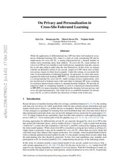 On Privacy and Personalization in Cross-Silo Federated Learning
