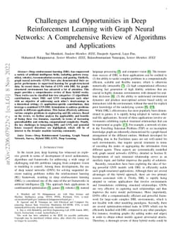 Challenges and Opportunities in Deep Reinforcement Learning with Graph
  Neural Networks: A Comprehensive review of Algorithms and Applications