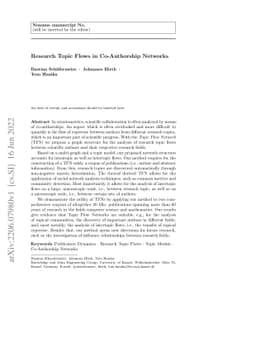Research Topic Flows in Co-Authorship Networks