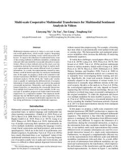 Multi-scale Cooperative Multimodal Transformers for Multimodal Sentiment
  Analysis in Videos