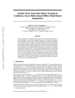 Double Check Your State Before Trusting It: Confidence-Aware
  Bidirectional Offline Model-Based Imagination