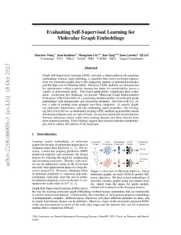 Evaluating Self-Supervised Learning for Molecular Graph Embeddings