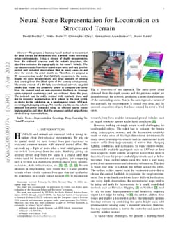 Neural Scene Representation for Locomotion on Structured Terrain