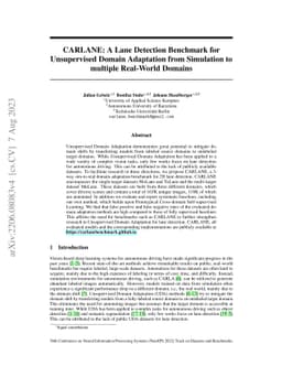 CARLANE: A Lane Detection Benchmark for Unsupervised Domain Adaptation
  from Simulation to multiple Real-World Domains