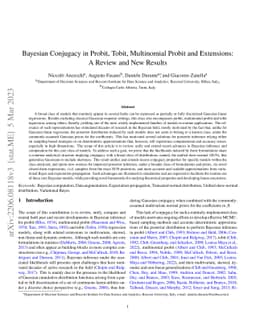 Bayesian conjugacy in probit, tobit, multinomial probit and extensions:
  A review and new results