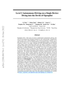 Level 2 Autonomous Driving on a Single Device: Diving into the Devils of
  Openpilot