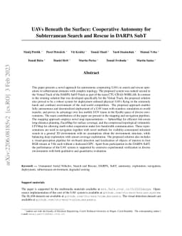 UAVs Beneath the Surface: Cooperative Autonomy for Subterranean Search
  and Rescue in DARPA SubT