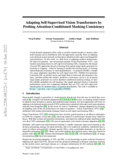 Adapting Self-Supervised Vision Transformers by Probing
  Attention-Conditioned Masking Consistency